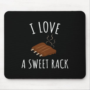 Tapis De Souris J'Aime Un Rack Sucré Bbq Ribs Drôle T