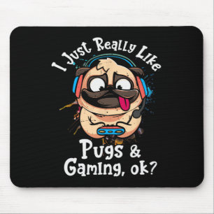 Tapis De Souris J'Aime Vraiment Les Carlins Et Les Jeux Ok Game Vi