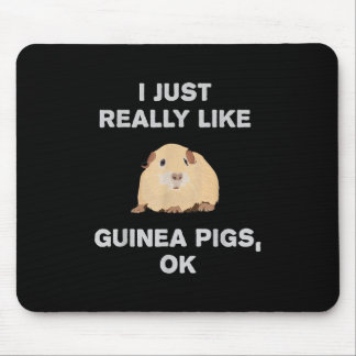 Tapis De Souris J'Aime Vraiment Les Cochons De Guinée Ok Drôle Coc