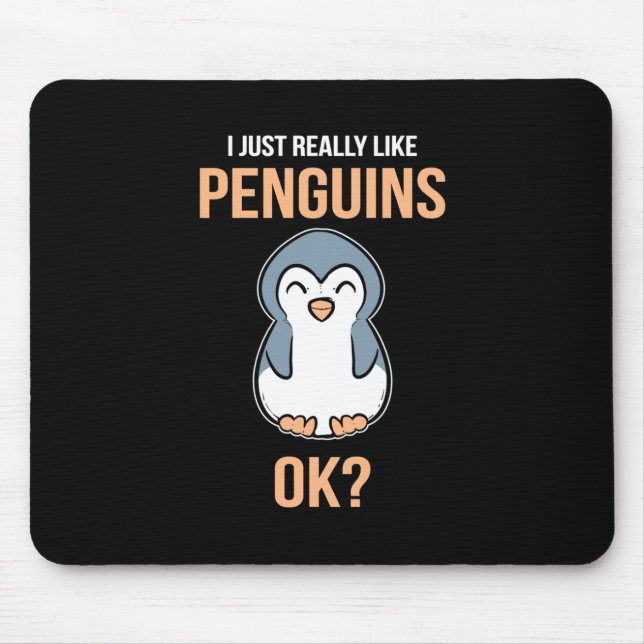 Tapis De Souris J'Aime Vraiment Penguin (Devant)