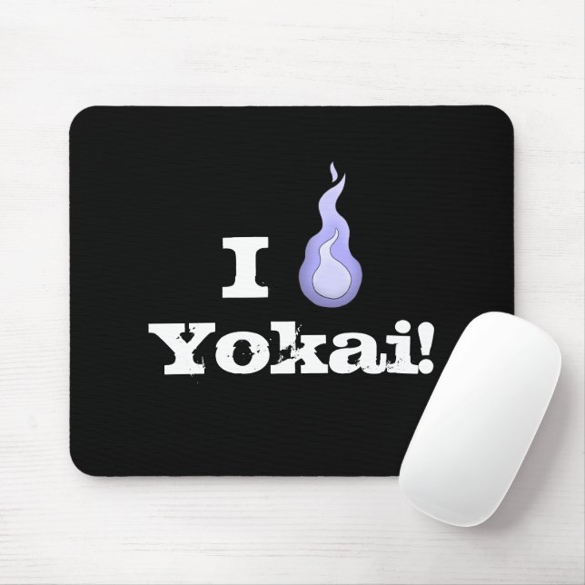 Tapis De Souris J'Aime Yokai ! Hitodama Fireball (Avec souris)