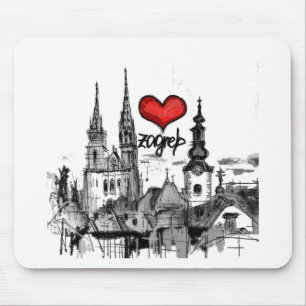 Tapis De Souris j'aime Zagreb