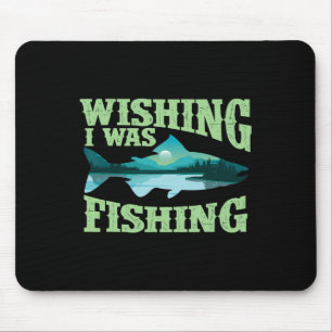 Tapis De Souris J'Aimerais Pêcher - Pêcheur Poisson Amoureux Angli