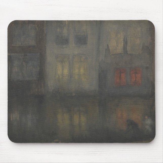 Tapis De Souris James McNeill Whistler - Nocturne - Noir et Rouge (Devant)