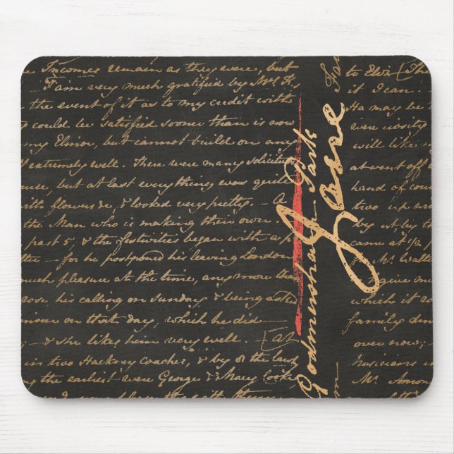 Tapis De Souris Jane Austen Écriture manuscrite Souris (Devant)