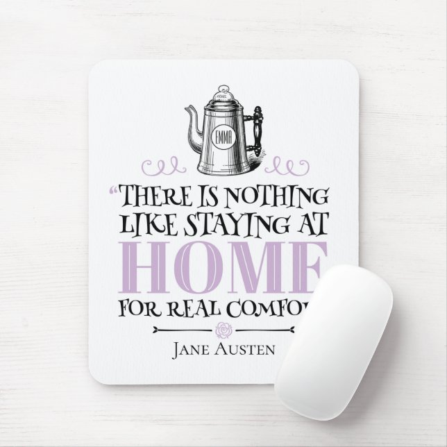 Tapis De Souris Jane Austen - Séjour à la maison - Café Pot (Avec souris)