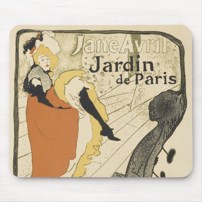 Tapis De Souris Jane Avril de la danseuse Art nouveau par Toulouse (Devant)