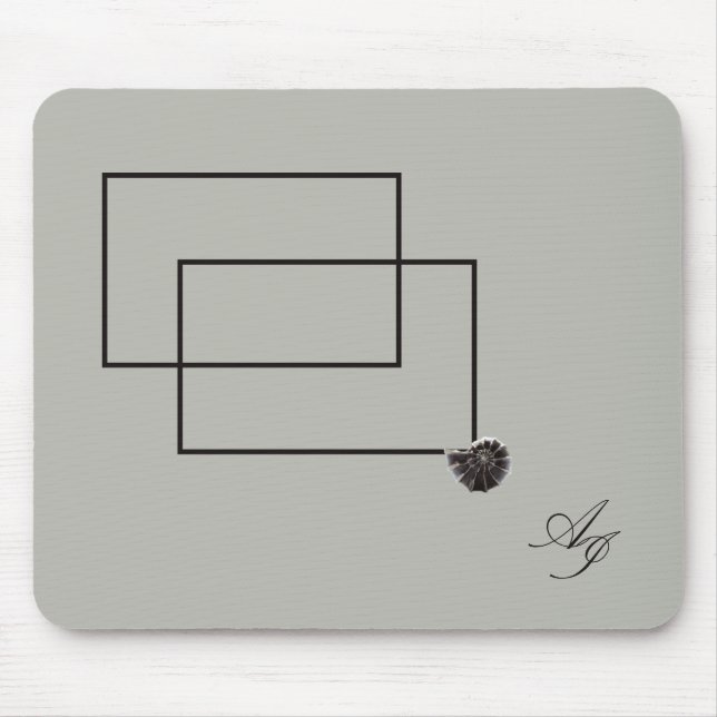 Tapis De Souris Japandi mer vie côtière beige neutre monochrome (Devant)