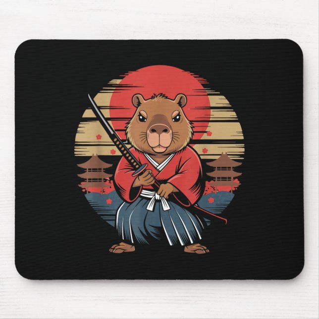Tapis De Souris Japanese Samurai Capybara  (Devant)