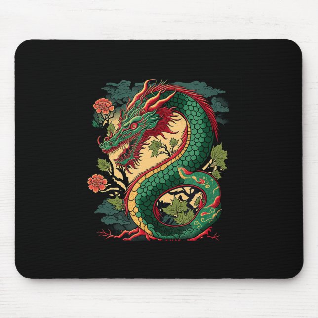 Tapis De Souris Japon Dragon Anime Japon Dragons chinois Tattoo (Devant)