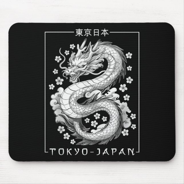 Tapis De Souris Japon Dragon Tokyo Japon 80s Asiatique Mythique An (Devant)