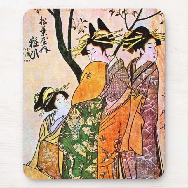 Tapis De Souris Japon Graving Three Geisha 1911 (Devant)