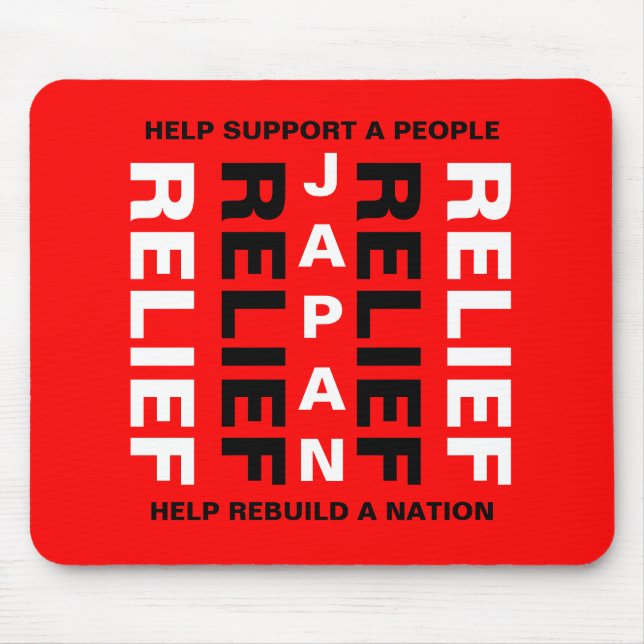 TAPIS DE SOURIS JAPON RELIEF AIDE À SOUTENIR UN PEUPLE... (Devant)