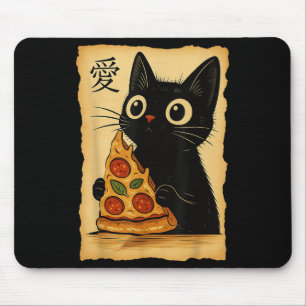 Tapis De Souris Japonais Kawaii Anime Chat Pizza Aesthétique Chat