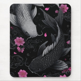 Tapis De Souris Japonais Koi Fish mode foncé