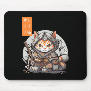 Tapis De Souris Japonais Samurai Guerrier Kawaii Chat Anime Lover