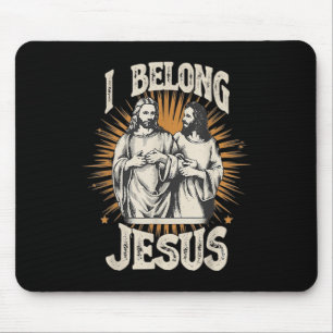 Tapis De Souris J'appartiens à Jésus chrétien vintage Jésus