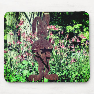 Tapis De Souris Jardin à fleurs de lapin rouillé
