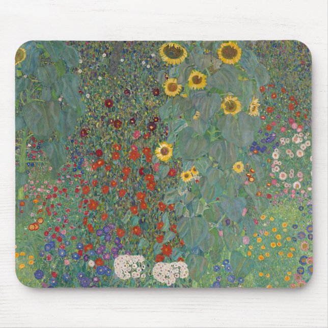 Tapis De Souris Jardin agricole Tournesols par Gustav Klimt Peintu (Devant)
