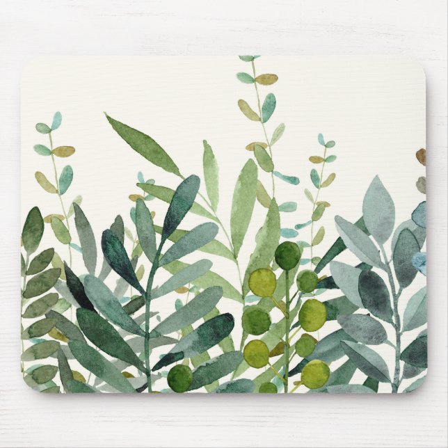 Tapis De Souris Jardin-Aquarelle Feuilles botaniques (Devant)