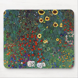 Tapis De Souris Jardin aux fleurs Gustav Klimt
