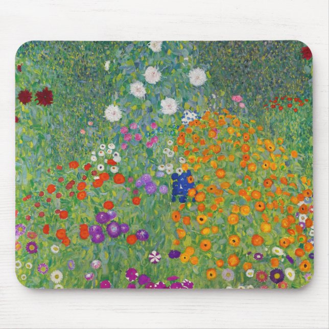 Tapis De Souris Jardin aux fleurs Gustav Klimt Art Vintage Art Nou (Devant)