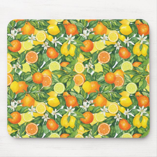 Tapis de souris Jardin de Citron Aquarelle (Devant)
