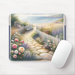 Tapis De Souris Jardin de Cottage Chemin vers la Mer
