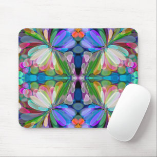 Tapis De Souris Jardin de Fleur sauvage de libellules Abstrait Flo