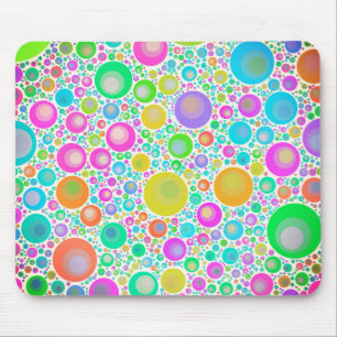 Tapis De Souris Jardin de fleurs abstrait rose