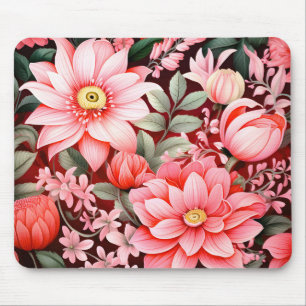 Tapis De Souris Jardin de fleurs botaniques vintage en fleurs