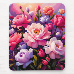 Tapis De Souris Jardin de floraison rose du lever de soleil Zen de