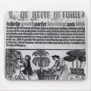 Tapis De Souris Jardin de herbes aromatiques médiéval