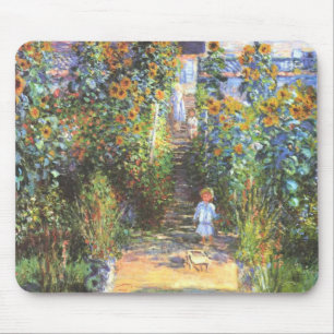 Tapis De Souris Jardin de l'artiste à Vetheuil - Claude Monet