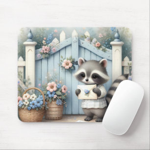 Tapis De Souris Jardin de lettres du raton laveur pastel