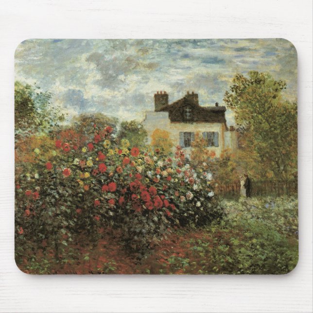 Tapis De Souris Jardin de Monet à Argenteuil par Claude Monet (Devant)