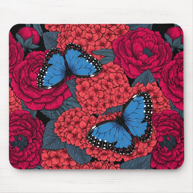 Tapis De Souris Jardin de morpho bleu (Devant)
