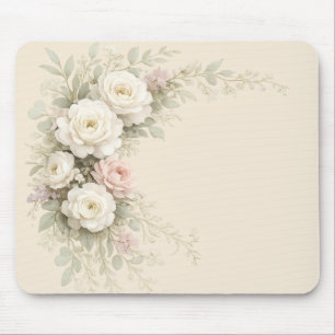 Tapis De Souris Jardin de roses à l'aquarelle pour un style intemp