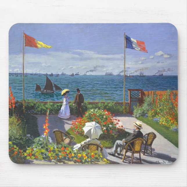 Tapis De Souris Jardin De Saint Adresse Peinture De Claude Monet (Devant)