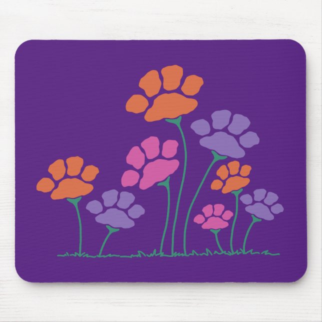 Tapis De Souris Jardin des fleurs Pawprint (Devant)