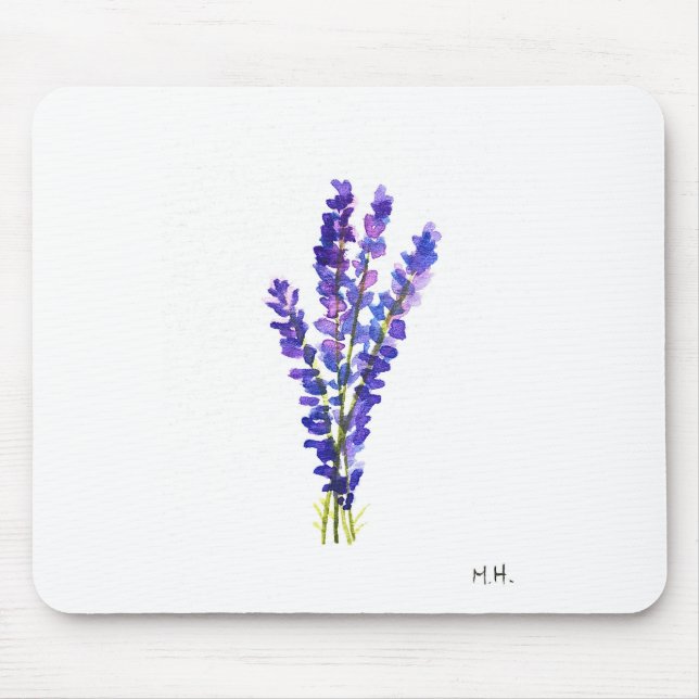 Tapis De Souris jardin d'herbes de lavande cuisine aquarelle vinta (Devant)