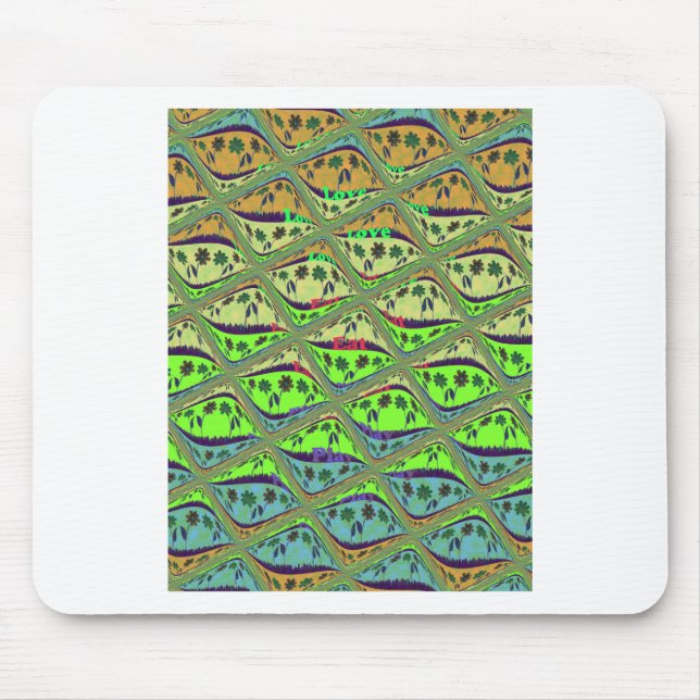 Tapis De Souris Jardin Éclectique Enchantant À damiers Beauté Flor (Devant)