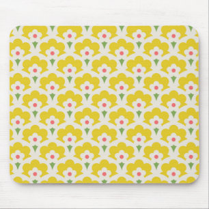 Tapis De Souris Jardin Fleur Jaune Retro Motif