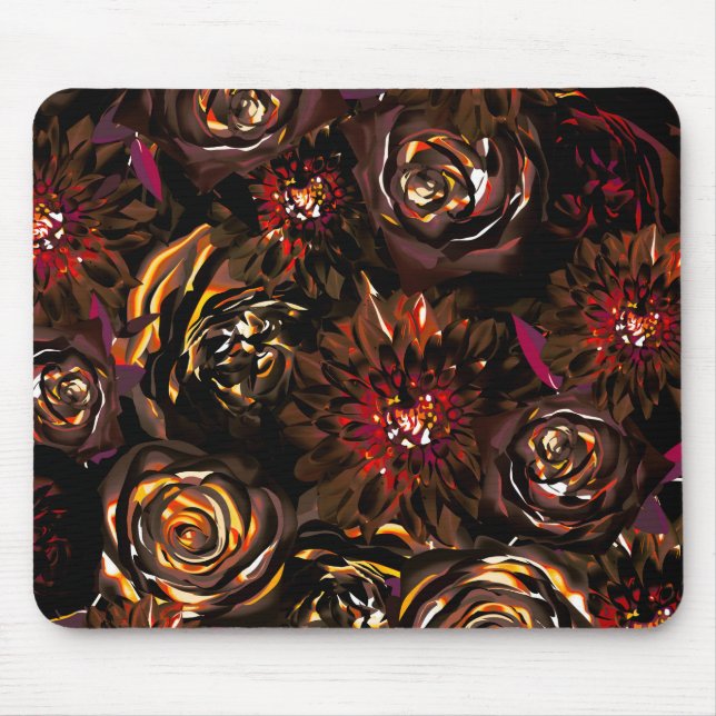 Tapis De Souris Jardin foncé Automne Fleurs vives automne (Devant)