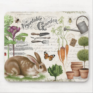 Tapis De Souris Jardin français Vintage moderne Rabbit