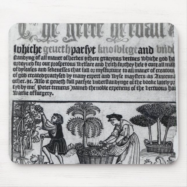 Tapis De Souris Jardin médiéval aux herbes (Devant)