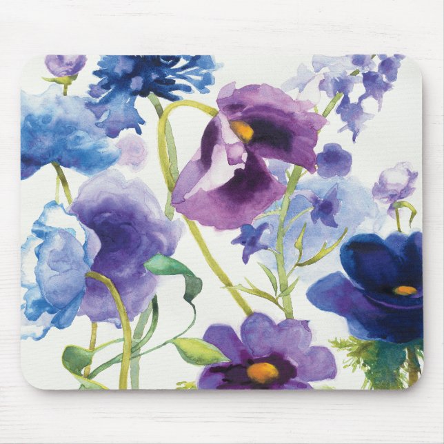 Tapis De Souris Jardin mélangé bleu et pourpre (Devant)