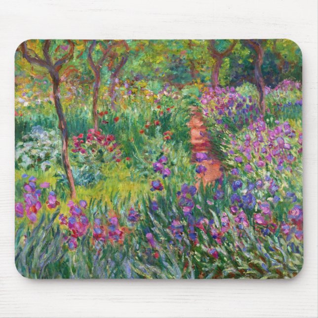 Tapis De Souris Jardin Monet Iris à Giverny Mouse Pad (Devant)