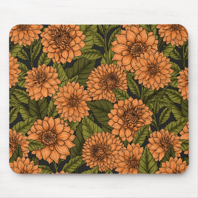 Tapis De Souris Jardin Orange Dahlia (Devant)
