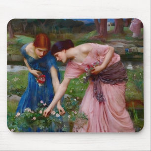 Tapis De Souris Jardin Romantique Vintage Femmes Préraphaélite